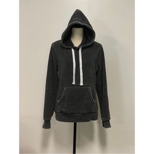 Fashion Nova Hoodie Sweatshirt Distressed Grey Size L